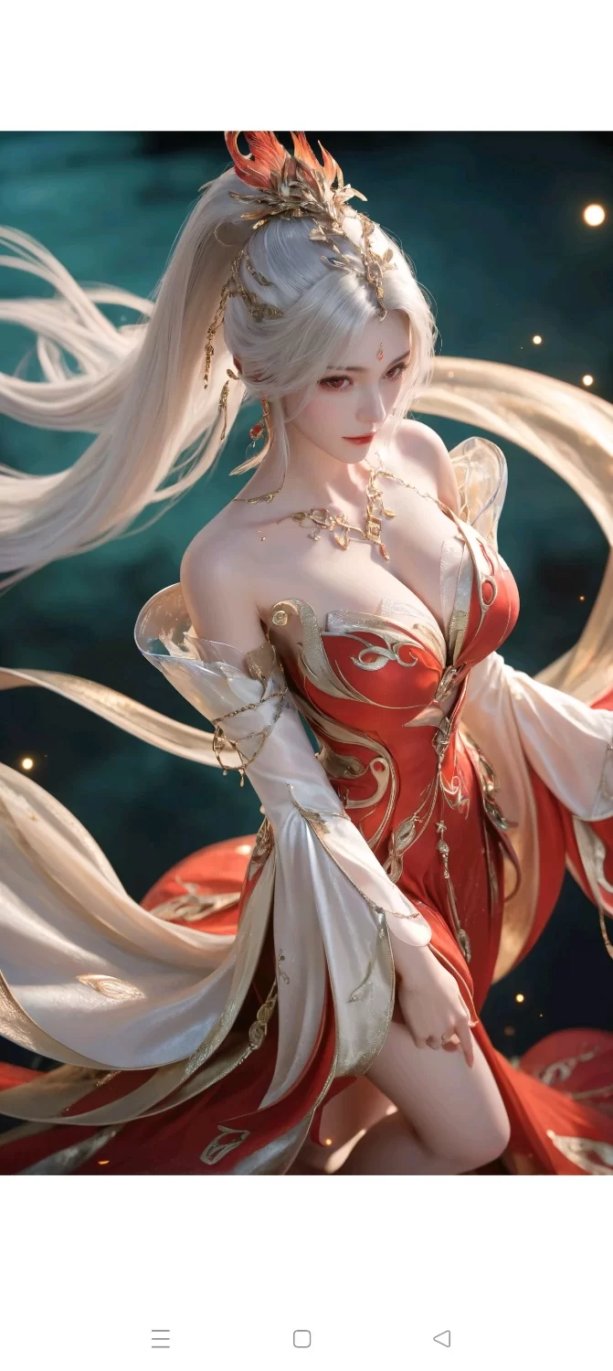 动漫 AI绘画 完美世界 绝美白发火灵儿墨迹（精美4K）【254P+738M】