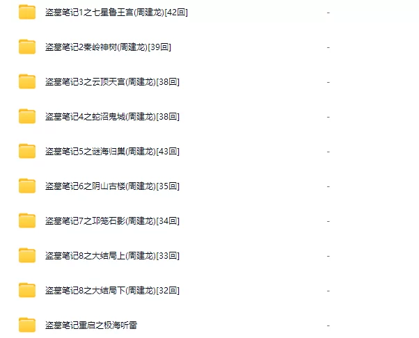 正常小说 盗墓笔记8部全集 有声小说 周建龙【365个+14.7G】