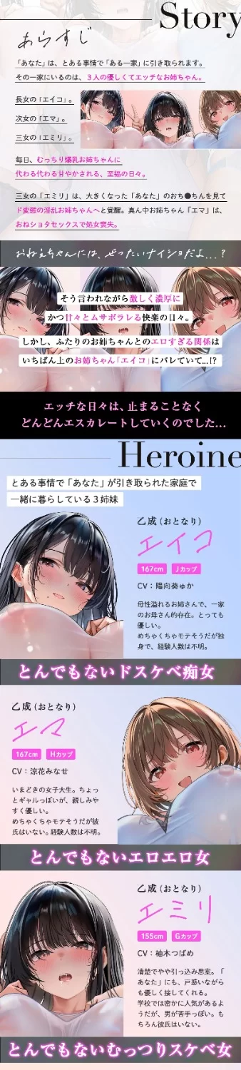 ASMR [简体中文版]田园三姐妹，我与三位色情姐姐度过的甜蜜又令人怀念的日子。【8V+1.5G】