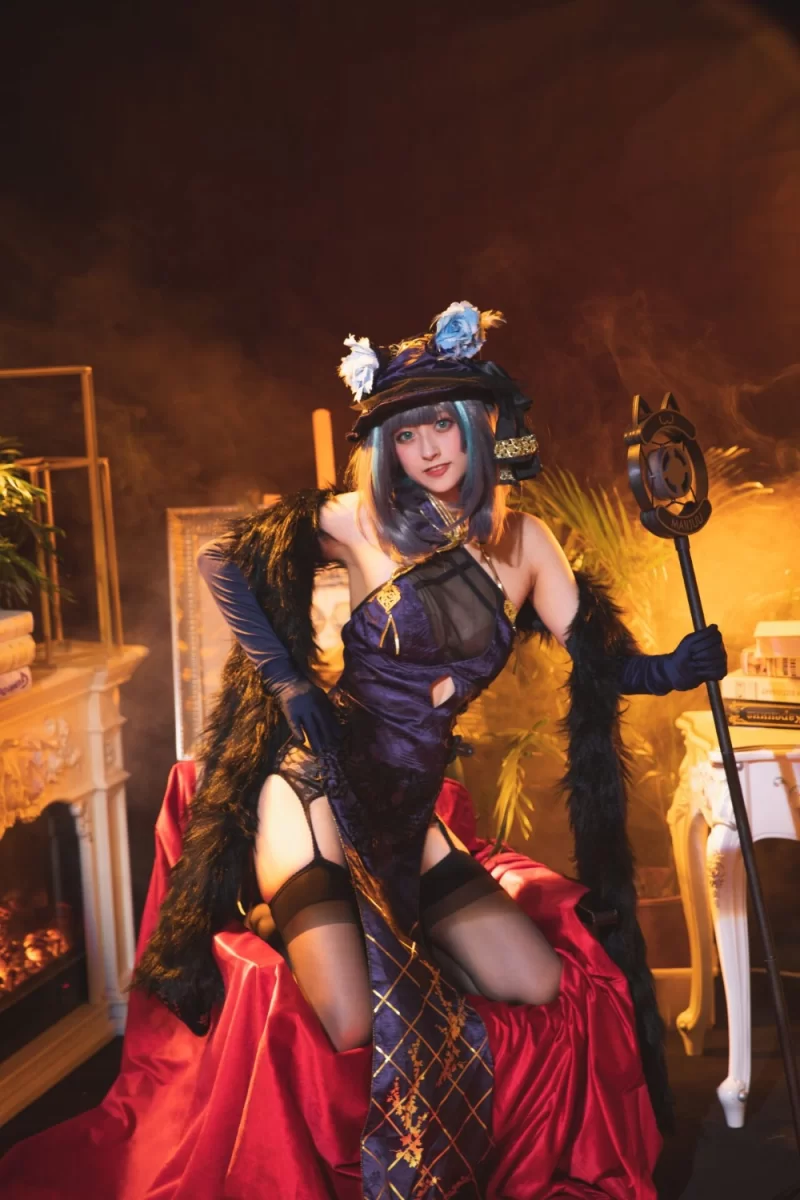 国产coser 冬马路纱－碧蓝航线 柴郡旗袍 [53P-640MB]【53P+640M】