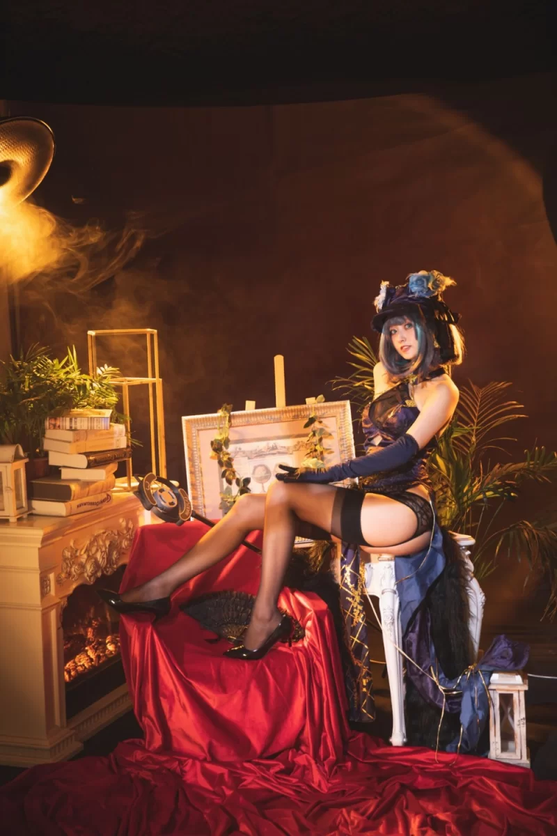 国产coser 冬马路纱－碧蓝航线 柴郡旗袍 [53P-640MB]【53P+640M】
