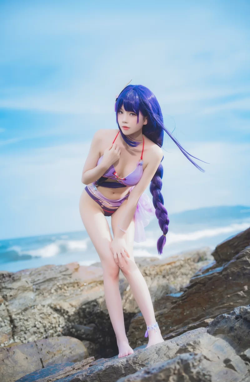 国产coser 桜桃喵 - 雷电将军[泳装]28P【28p+220.m】