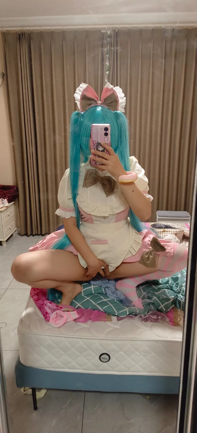 Cosplay 沐沐酱 初音女仆cos【npnv+700】