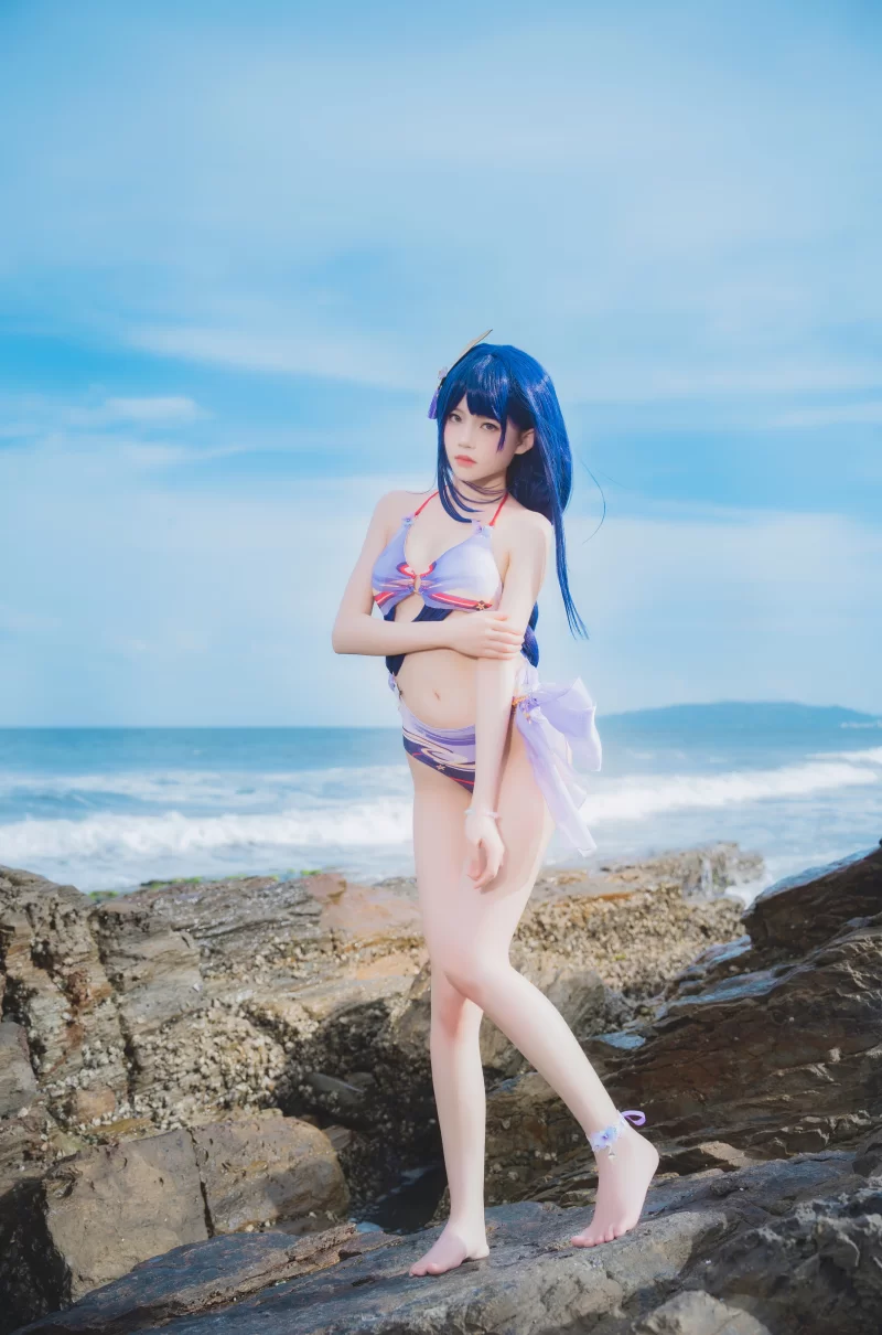 国产coser 桜桃喵 - 雷电将军[泳装]28P【28p+220.m】