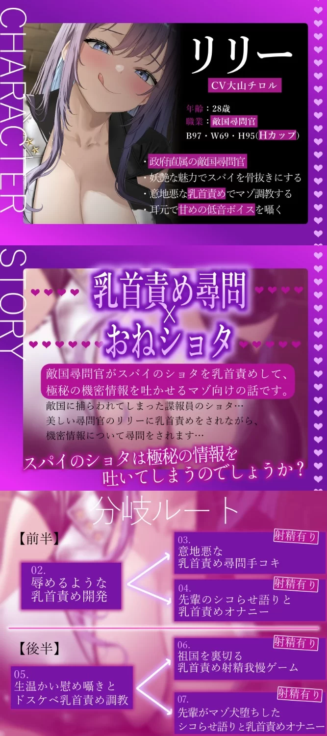 ASMR [简体中文版]妖艳敌国讯问官的下流乳头玩弄调教【7V+950M】