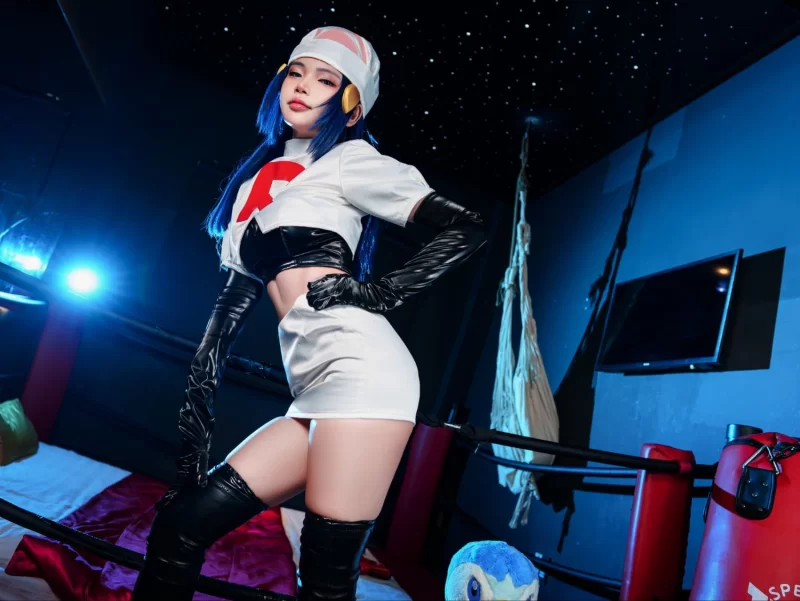 日韩coser ZinieQ Dawn Pokemon in Team Rocket costume [42P+20V／1.20GB]【42P20V+1.2G】