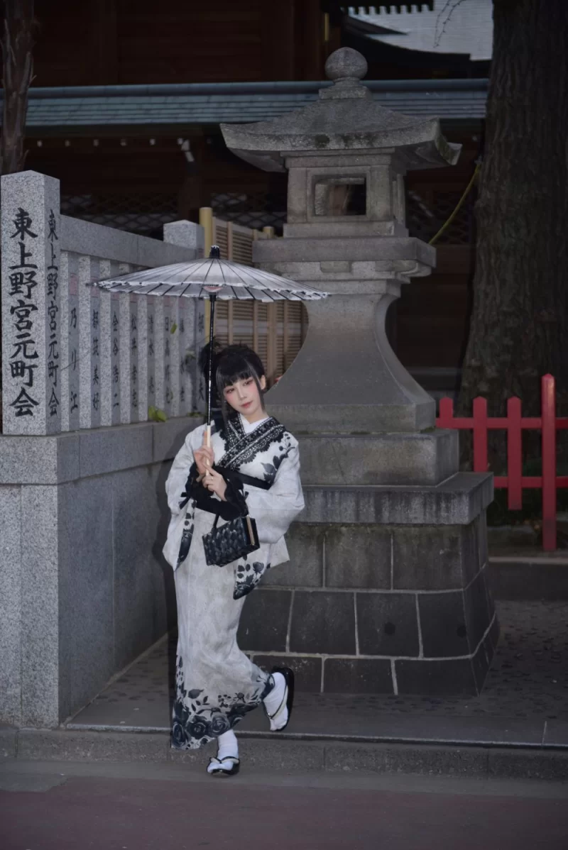 Cosplay 水淼aqua Vol.227 Black Lace Kimono[70P-99M][百度网盘]【70P+99M】