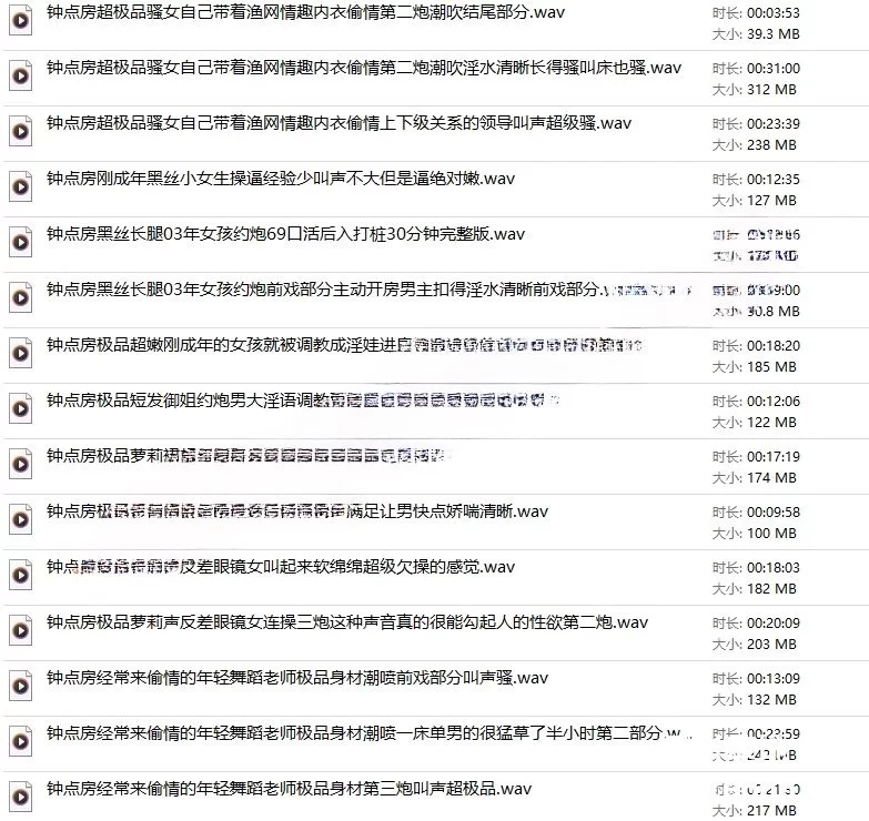 性爱录音 五一假期房内录音笔偷听门缝偷录极品淫叫40V/5.17G【40V+5.17G】