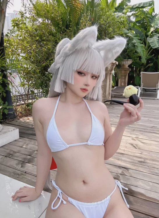 国产coser 屿鱼 - 兽耳白毛狐狸 19P-35M【19P+35M】