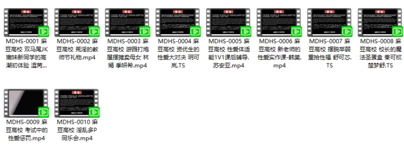 有剧情的 麻豆传媒MDHS麻豆高校系列10部【10v+9.48g】