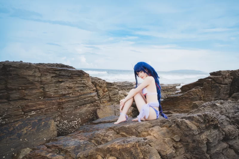 国产coser 桜桃喵 - 雷电将军[泳装]28P【28p+220.m】