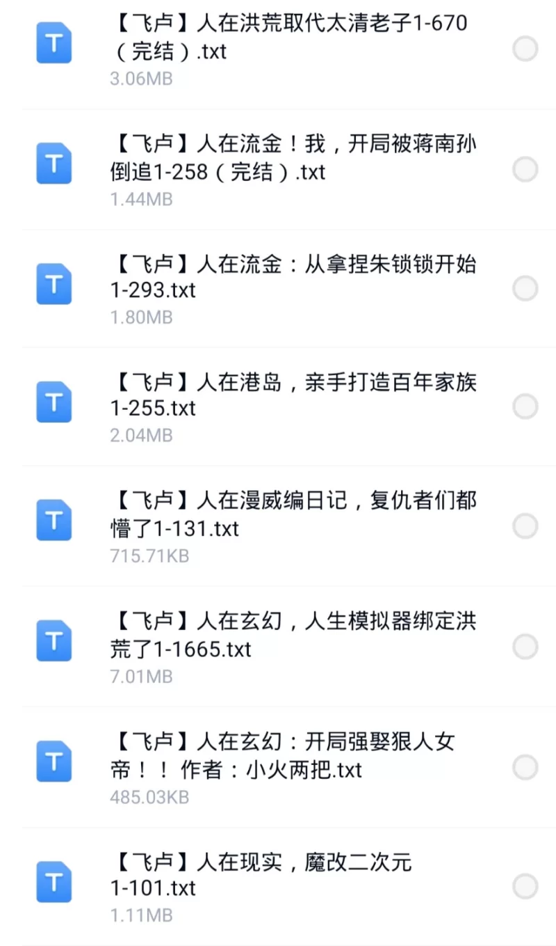 合集 6月9日300本小说  飞卢 起点 刺猬猫 小说合集【+300M】