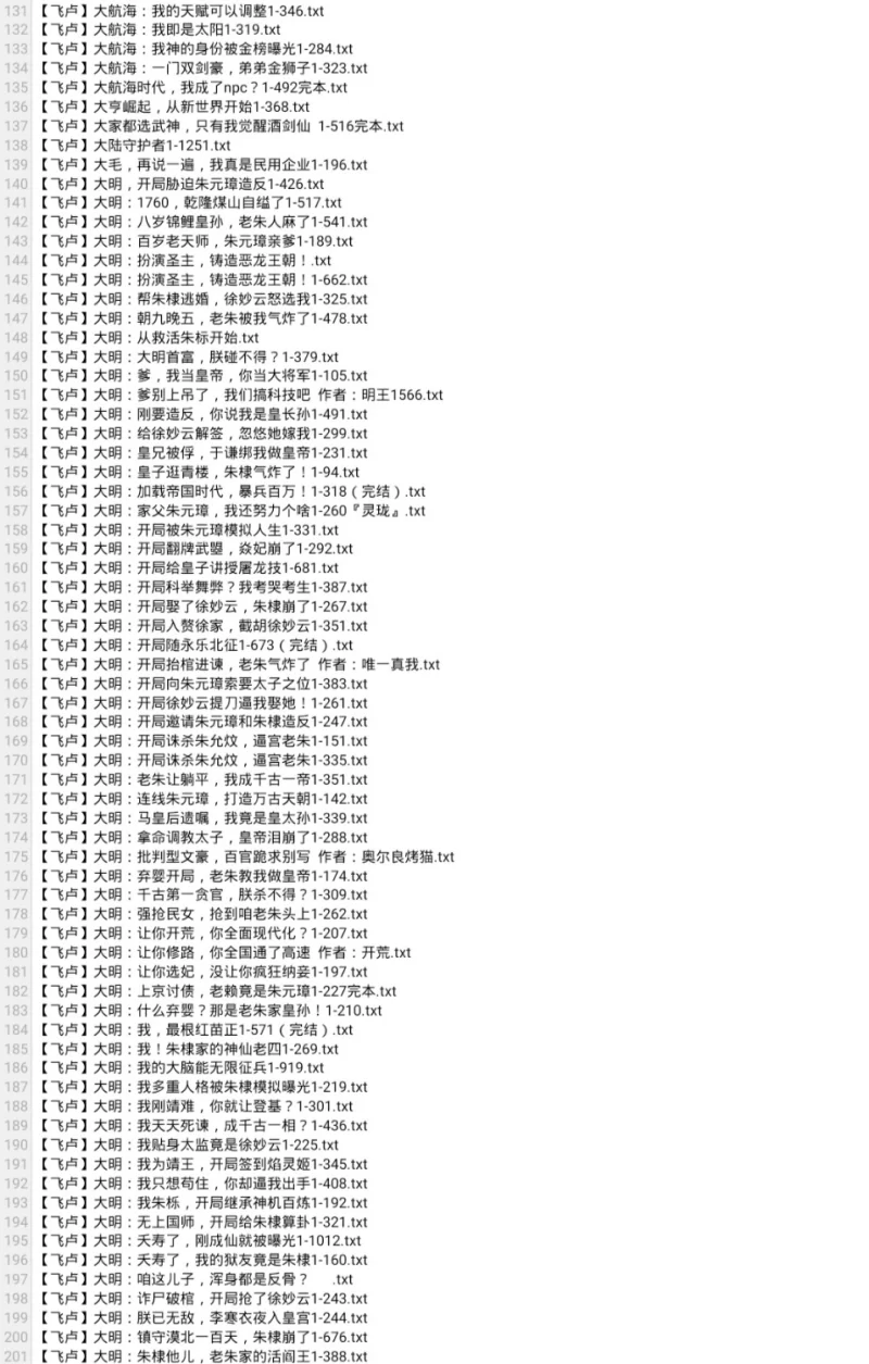 合集 6月16日全是飞卢的200本小说 飞卢 起点 刺猬猫 小说合集【+190M】