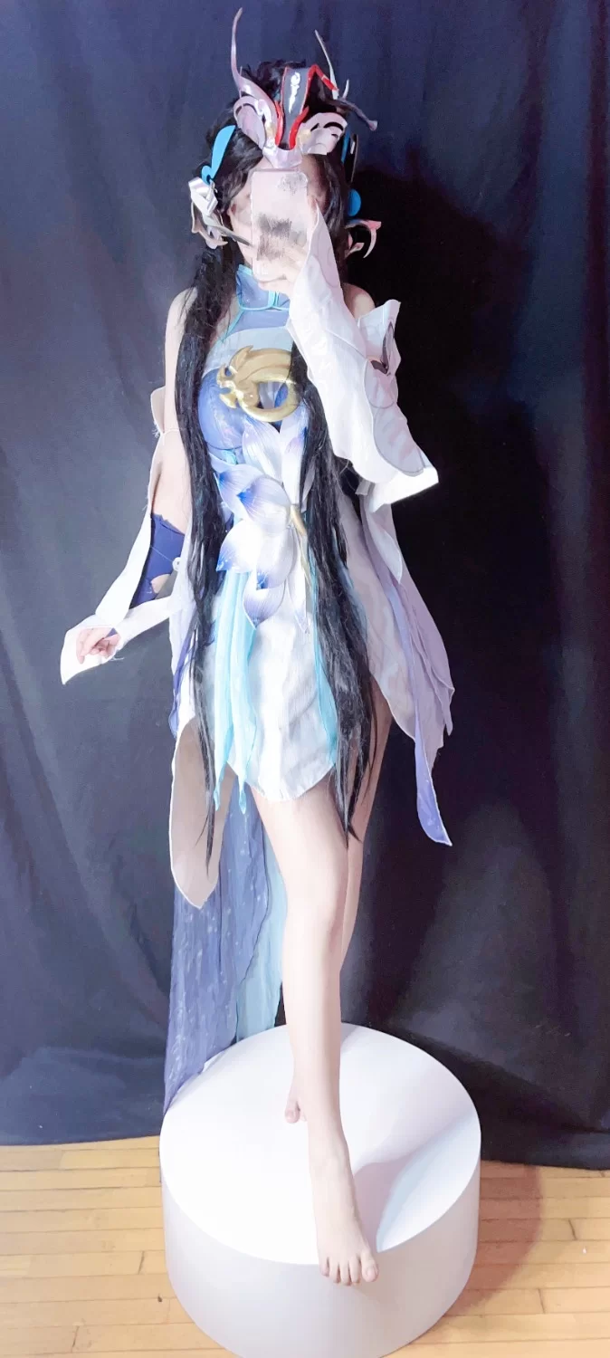 Cosplay 沐沐酱 大乔白鹤梁神女cos【npnv+500m】