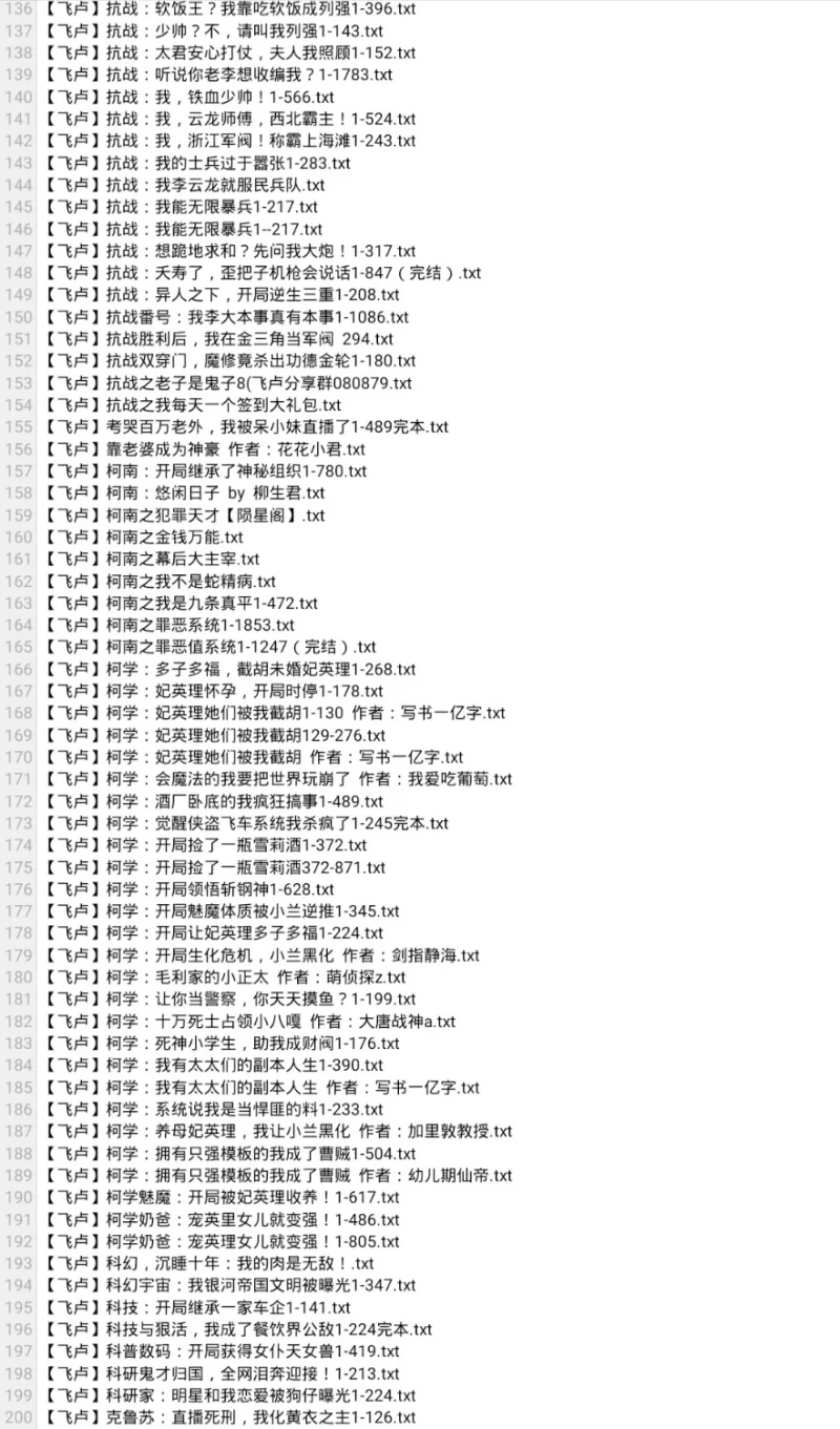 合集 6月27日200本小说 飞卢 起点 刺猬猫 小说合集【+170M】