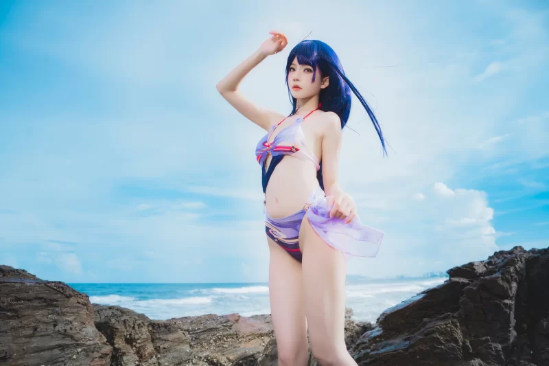 国产coser 桜桃喵 - 雷电将军[泳装]28P【28p+220.m】