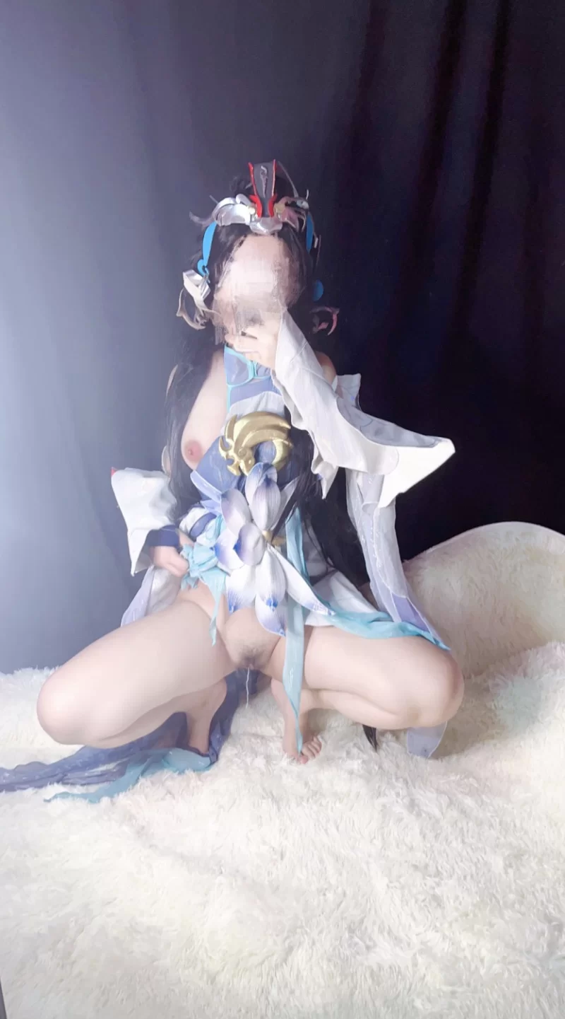 Cosplay 沐沐酱 大乔白鹤梁神女cos【npnv+500m】