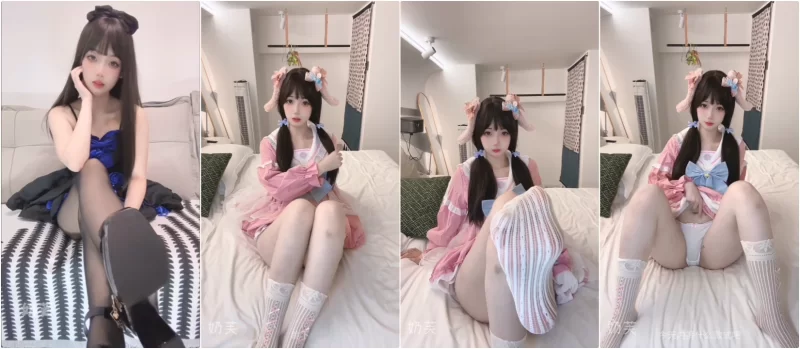 美女御姐 B站超高颜值大眼萌妹『奶芙』兔叽兔姬 粉嫩一线天肉鲍，【4v+2.16g】