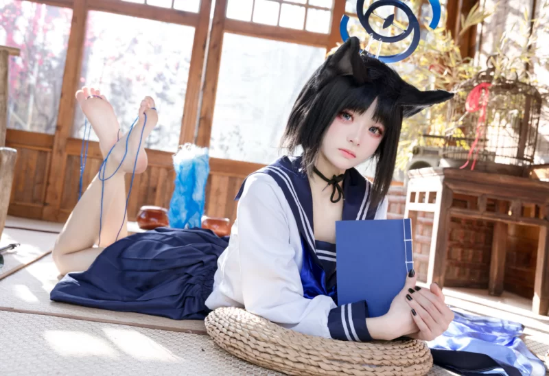 Cosplay 九柒喵_蔚蓝档案 桐生桔梗[88P]【88P+680m】