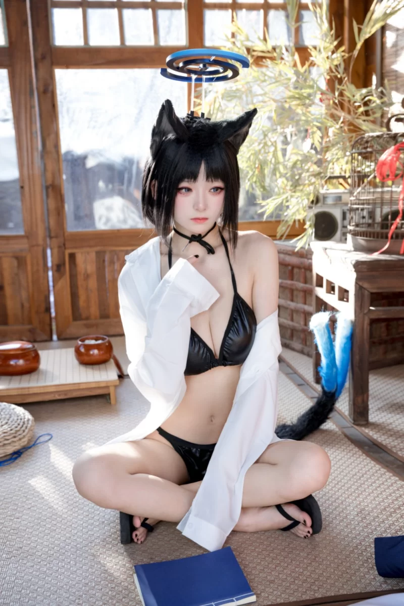 国产coser 九柒喵 NO.022 桔梗衬衫【10P+88M】