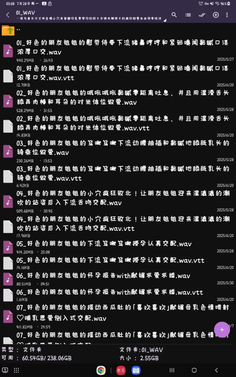 ASMR [简中][色情淫语连锁]哦吼淫叫好色低音爆乳寄人篱下家里蹲的朋友姐姐 ……【7wav+2.82g】