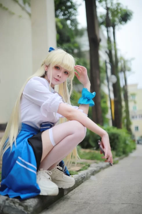 国产coser 上杉绘黎落 - 蔚蓝档案 飞鸟马时 校服  46P-851M【46P+851M】