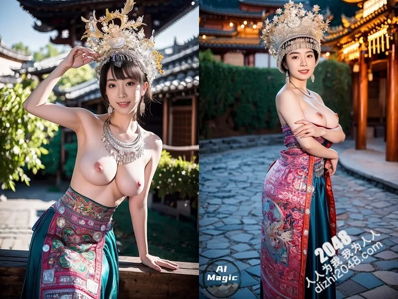 唯美 新模型Ai制图,国风民族服饰云南美少女【161P+922m】