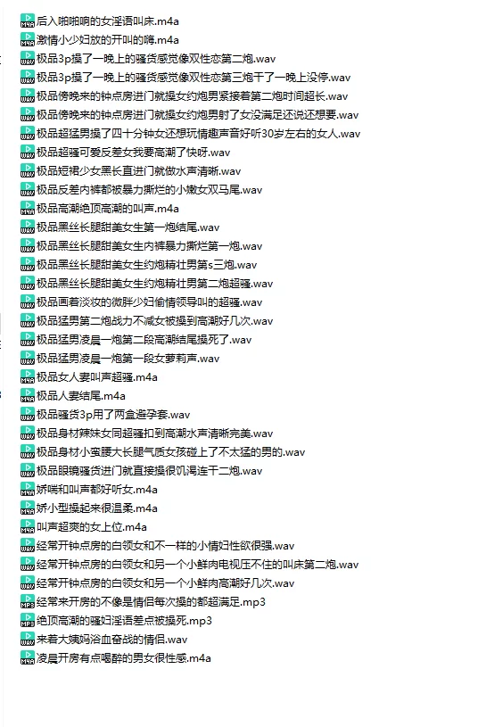 合集类 苦心收集了3年的真实录音系列第1-4弹152部性爱偷听录音音频【152MP3+5.07g】