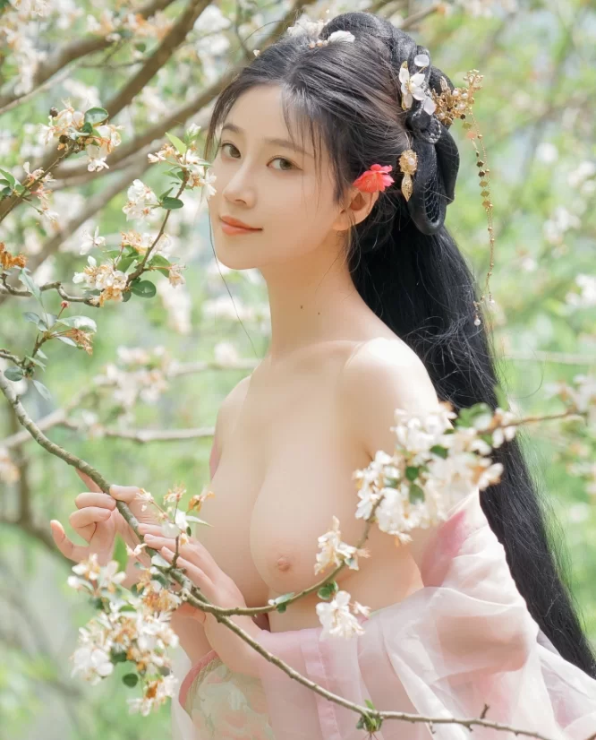国产模特 清新脱俗极品爆乳女神·年年·古风写真《海棠仙》【84P+683MB】
