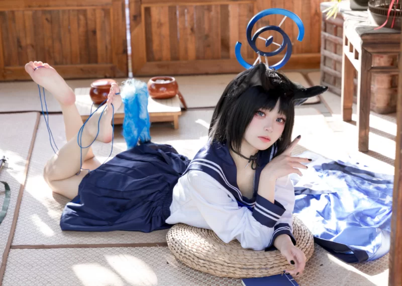 Cosplay 九柒喵_蔚蓝档案 桐生桔梗[88P]【88P+680m】