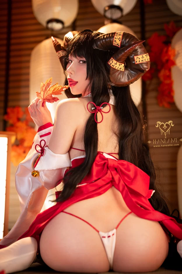 Cosplay 雨波HaneAme_Lustful Goat Miko 色欲邪羊巫女-CACAO [38P]【38P+350m】