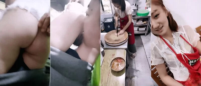 自拍 夫妻小饭馆-小怪兽-收费福利,店内手脚不老实,后厨舔B後入【2V+694M】