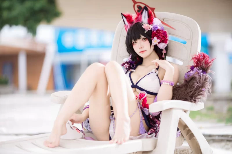 国产coser 九柒喵 - 狐坂若藻水着【23P+167M】