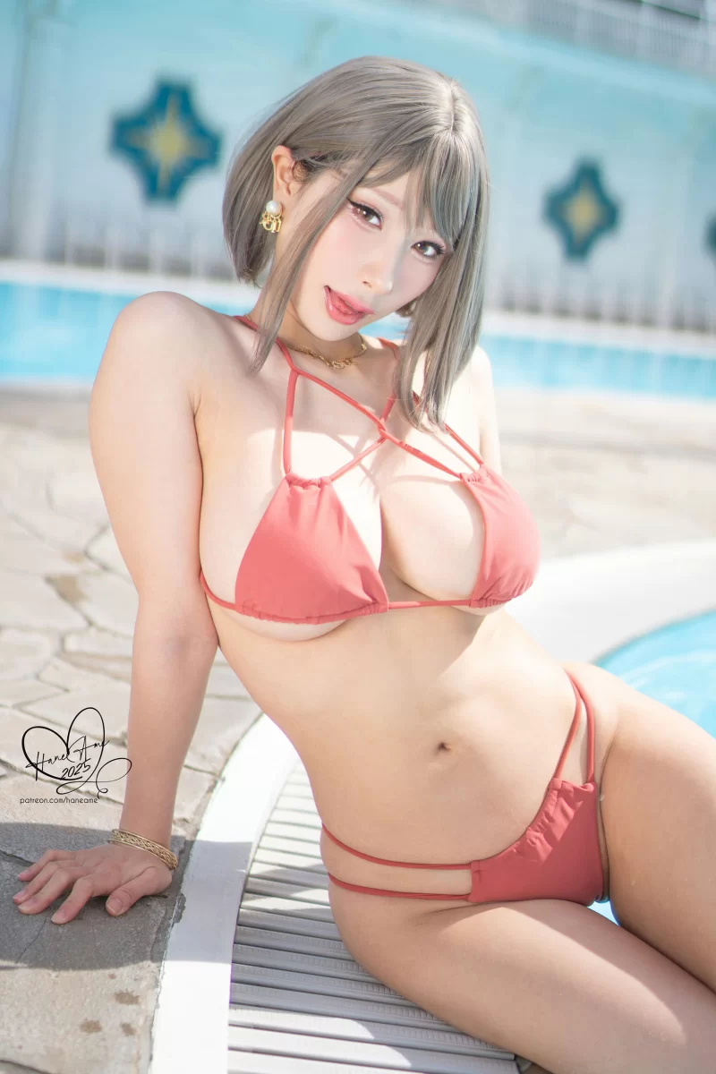 国产模特 HaneAme雨波 NO.389 2025年07月订阅 Original_Tangerine Heat swimsuit_橘【[55P+232MB】