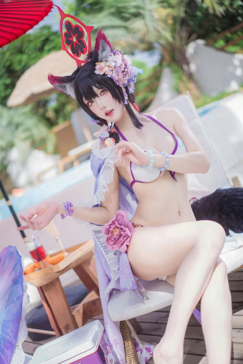 国产模特 阿包也是兔娘 NO.110  蔚蓝档案 狐坂若藻 水着 [32P-467MB]【32P+467MB】