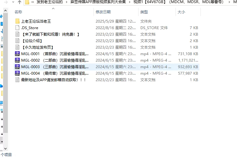 合集 麻豆传媒APP原版视频系列大合集-视频一MGL系列合集【4V+3.2G】