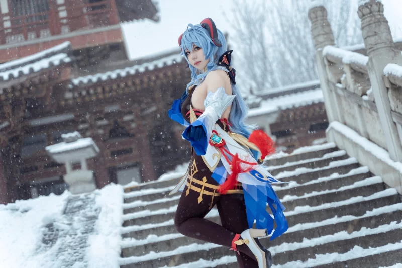 国产coser 虎森森 NO.046 原神 甘雨 雪景[42P 298.2M]【42P+298M】