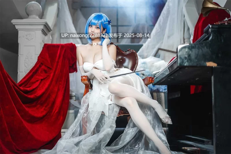Cosplay Meeu (蜜汁猫裘) - 恰巴耶夫礼服 - 碧蓝航线 4K【1+893M】