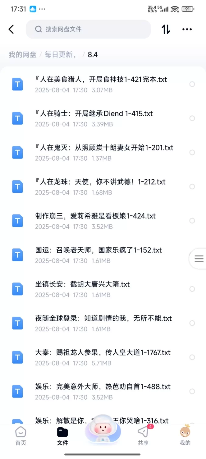 合集 飞卢刺猬猫菠萝包起点次元姬等网站小说合集8.4分享【+150m】
