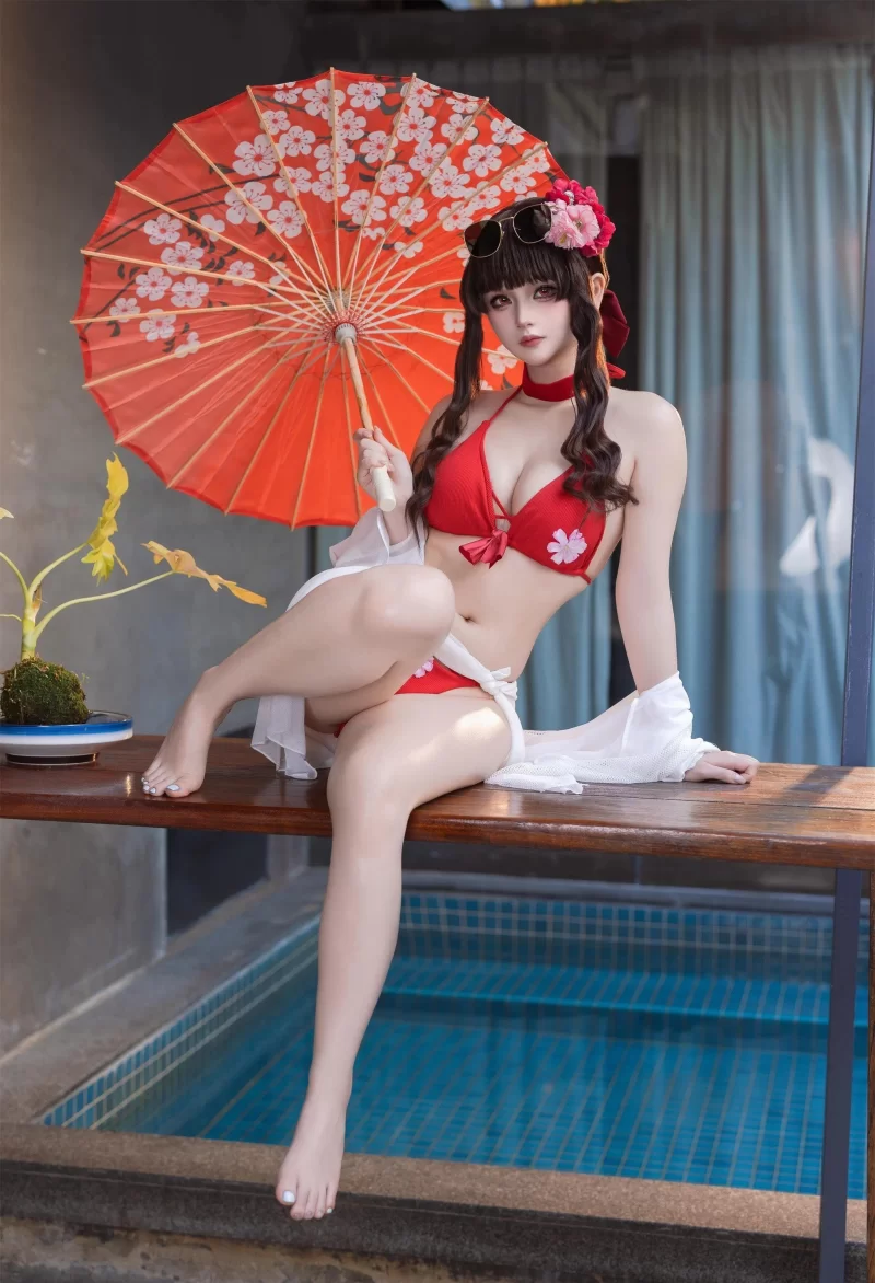 46寫真 & Cosplay 前羽rr - ロザンナ NIKKE 水着ver【p90+90m】