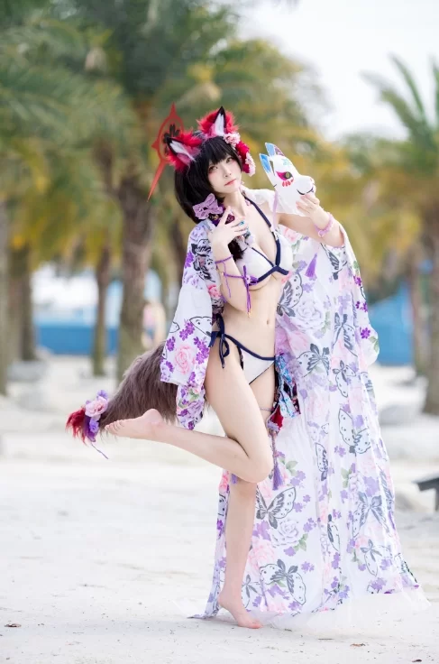 国产coser 九柒喵 - 狐坂若藻水着 23P-167M【23P+167M】