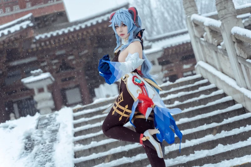 国产coser 虎森森 NO.046 原神 甘雨 雪景[42P 298.2M]【42P+298M】