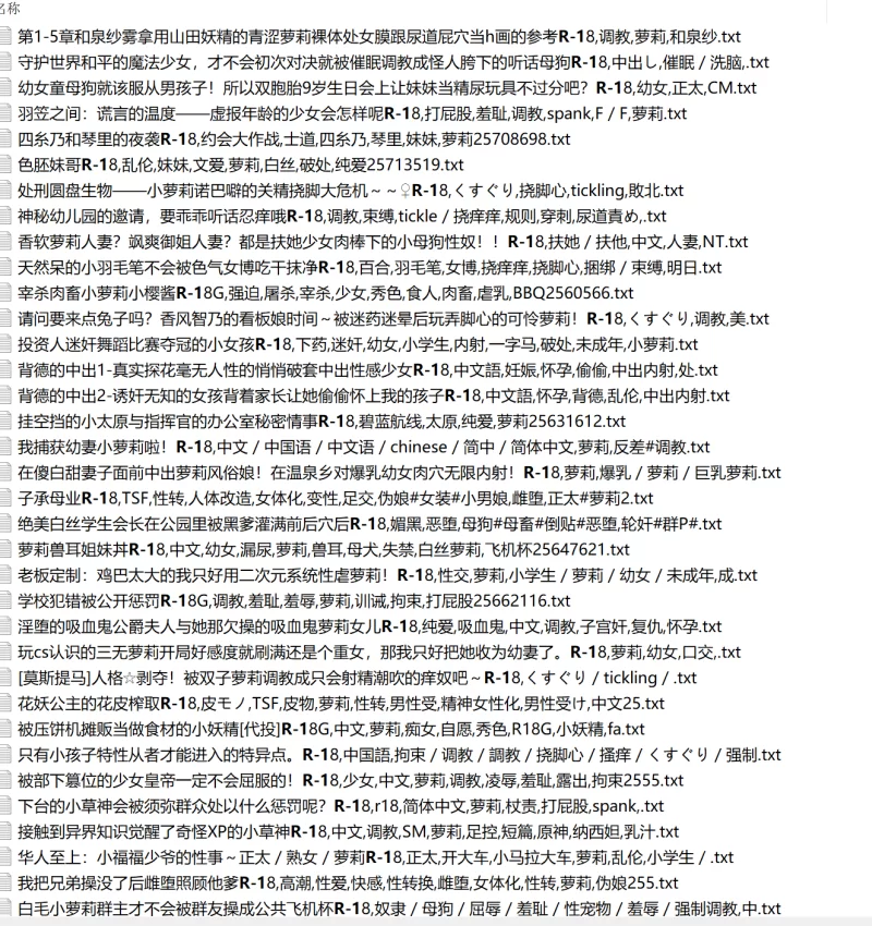 合集 萝莉小说更新 67本 P站7-27-8.26 作者:未知 [已完结 999][百度盘【+3mb】