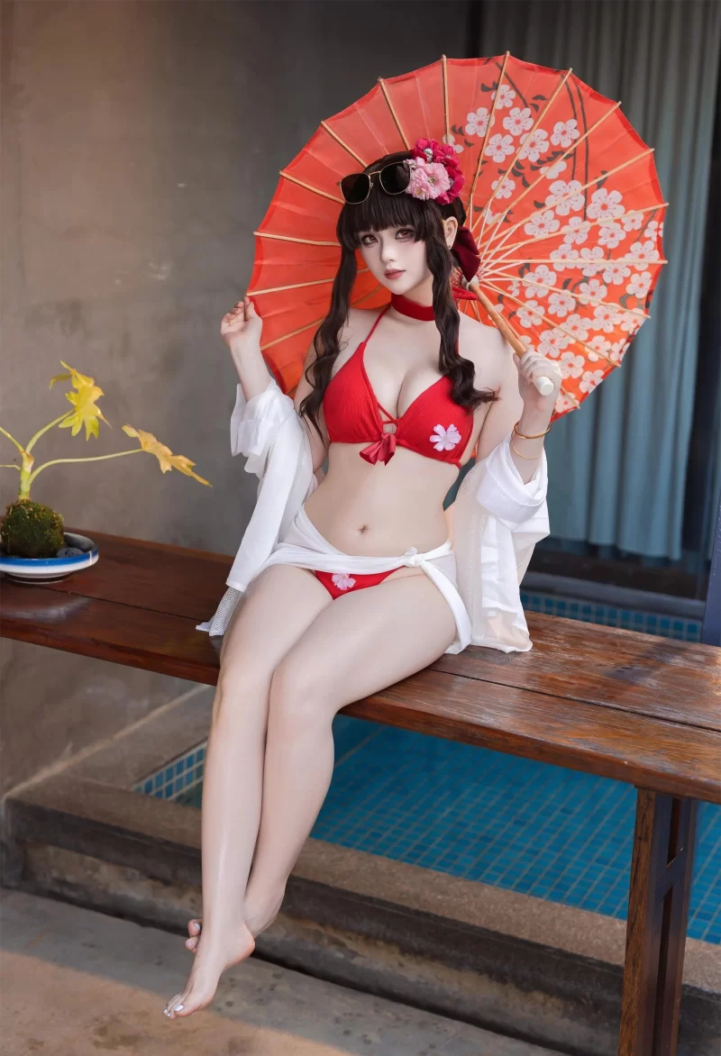 46寫真 & Cosplay 前羽rr - ロザンナ NIKKE 水着ver【p90+90m】