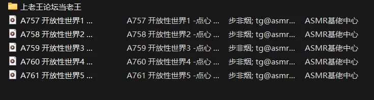 ASMR [自行打包] 开放性世界合集·步非烟工作室[5Audio+253M][百【5v+253M】