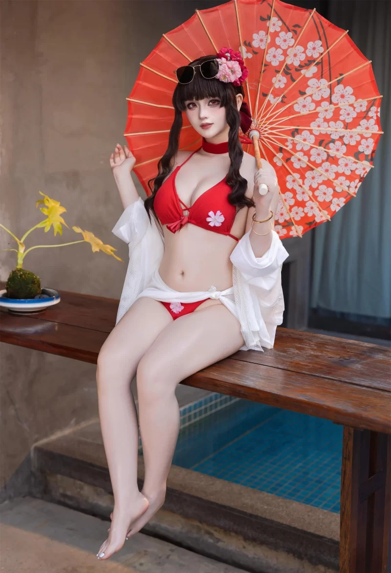 46寫真 & Cosplay 前羽rr - ロザンナ NIKKE 水着ver【p90+90m】