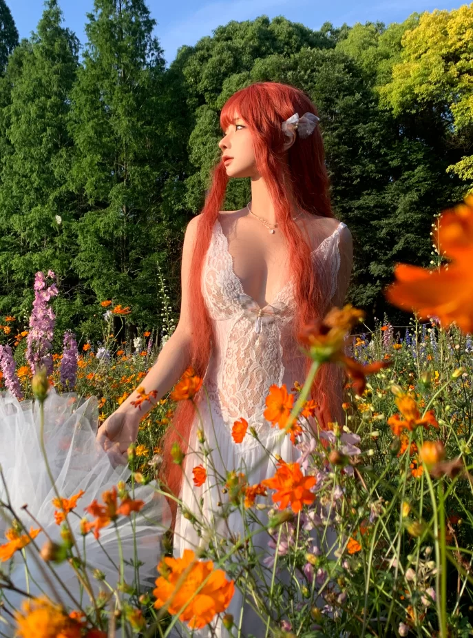 Cosplay 蠢沫沫_花丛婚纱 [67P]【67P+1.1g】