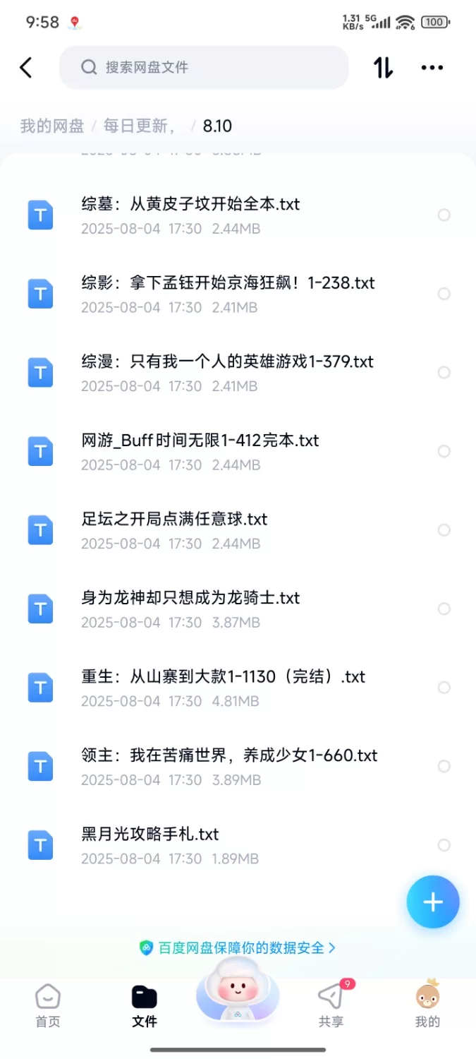 合集 飞卢刺猬猫菠萝包起点次元姬等网站小说合集8.10分享【+82m】