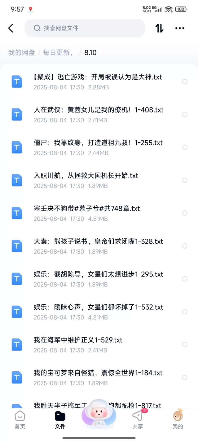 合集 飞卢刺猬猫菠萝包起点次元姬等网站小说合集8.10分享【+82m】