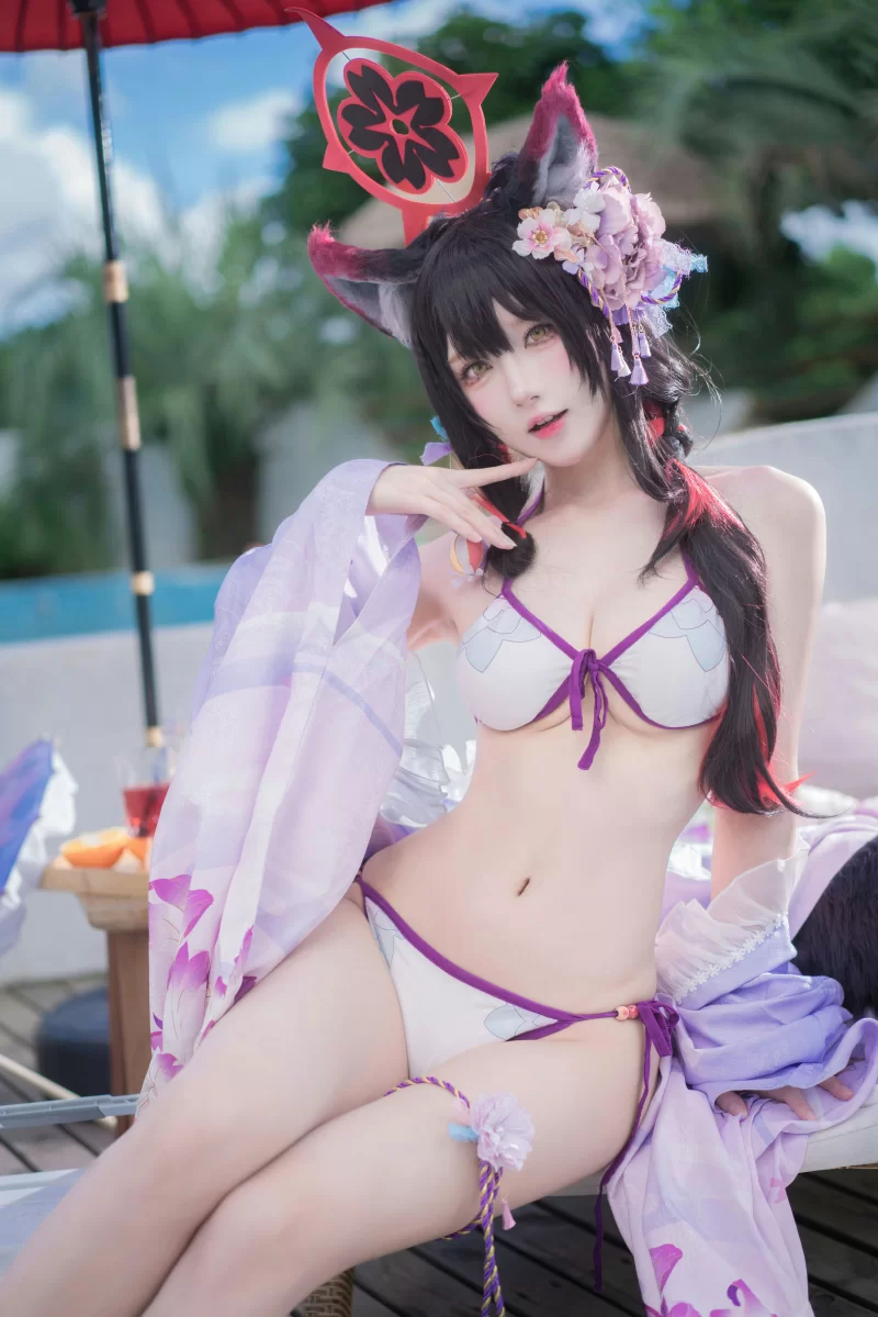 国产模特 阿包也是兔娘 NO.110  蔚蓝档案 狐坂若藻 水着 [32P-467MB]【32P+467MB】